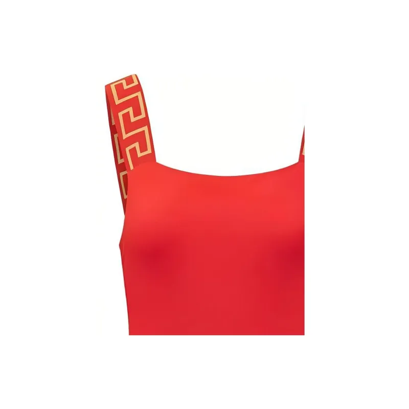 VERSACE Greca Border One-Piece Swimsuit 'Red'-2