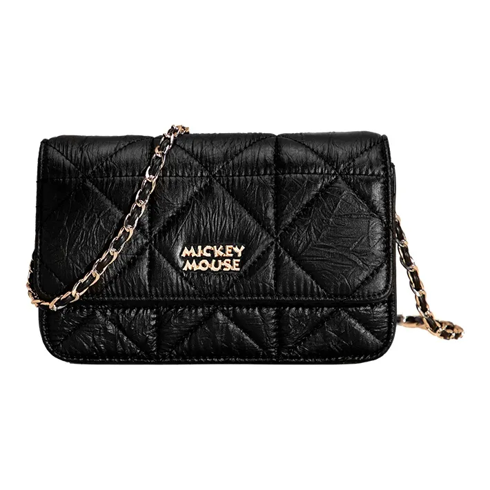Disney Mickey Series Synthetic Leather Crossbody Bag, Shoulder Bag, Small Square Bag Regular Unisex Black-0