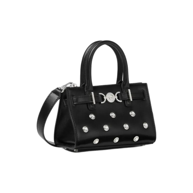 VERSACE Medusa '95 Lambskin Tote Bag Shopping Bag Handbag Mini Women's Black-1