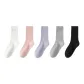Fall Winter Fashion Versatile Crew Socks Combination ① (Milk White+Pink+Purple+Light Gray+Black)