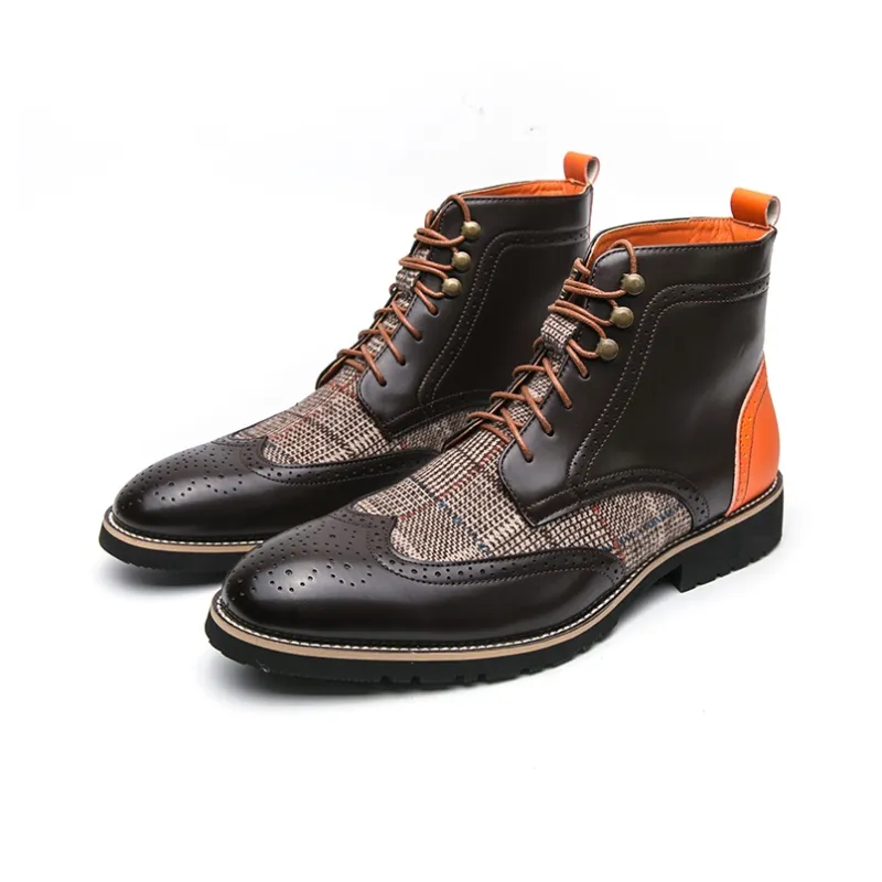 Jerden Smith Work Boots Men High Top Black/Brown-8