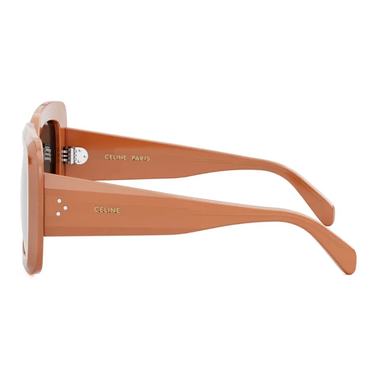 CELINE Acetate Square Sunglasses Women's Brown-2