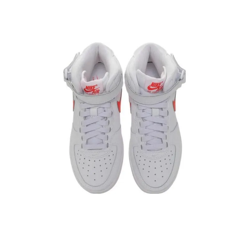 Nike Air Force 1 Anti Slip Wear Resistant Mid Top Kids' Skateboarding Shoes White Teenagers-2