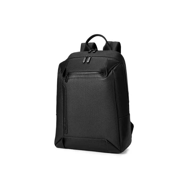 PIERRE CARDIN Cow Leather With Synthetic Leather Backpack Large Size Men's Black-2