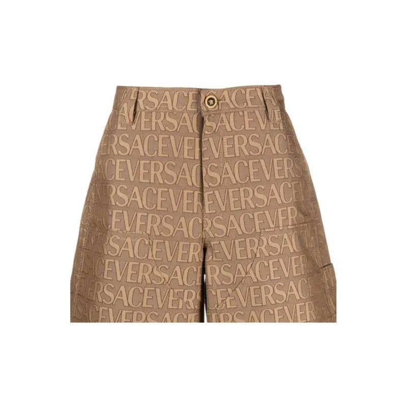 VERSACE Allover-Jacquard High-Waist Bermuda Shorts-2