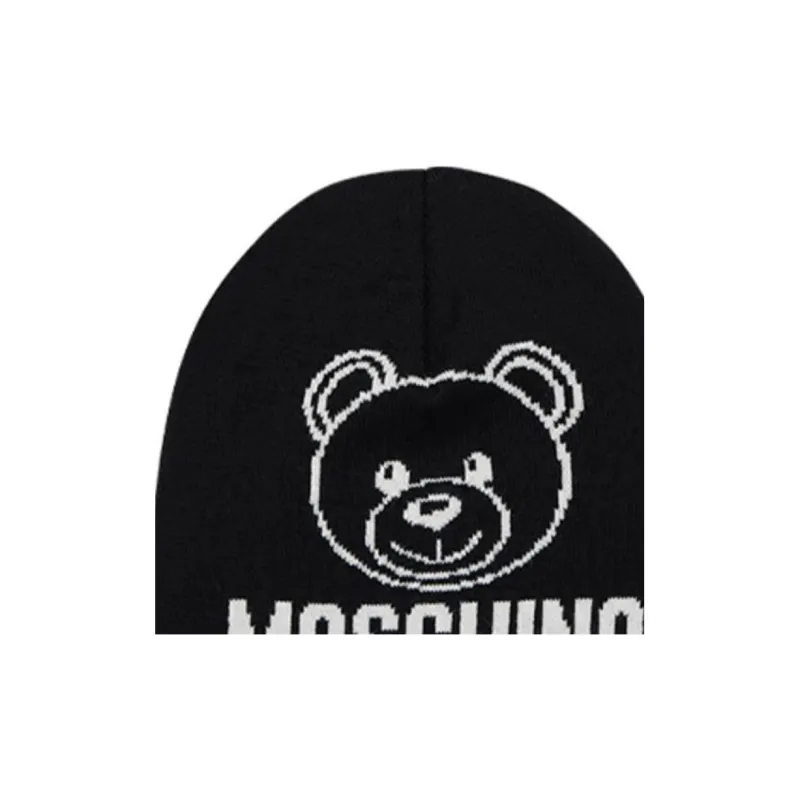 MOSCHINO Wool Beanies Women's Black-1