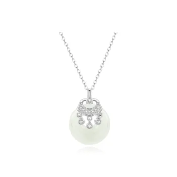 Lao Feng Xiang Chalcedony S925 Necklace Women's