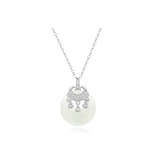 Lao Feng Xiang Chalcedony S925 Necklace Women's