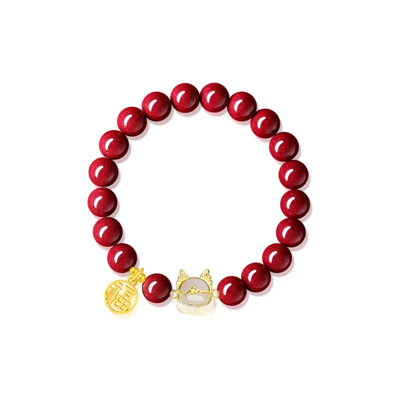 Moon Jewelry Cinnabar Bracelets Unisex-35