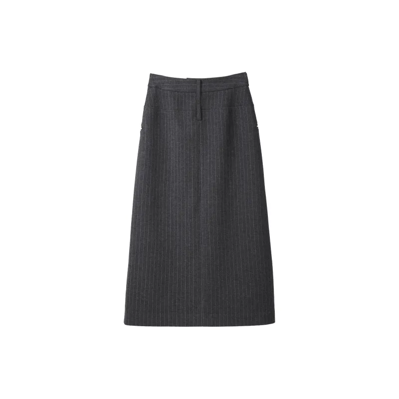 Fstudio Casual Long Skirts Women's Dark Gray-1