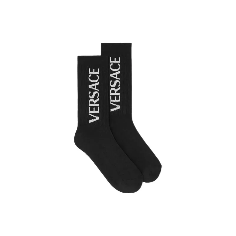 VERSACE SS24 Knee High Socks Men's 1 Pack Black-1