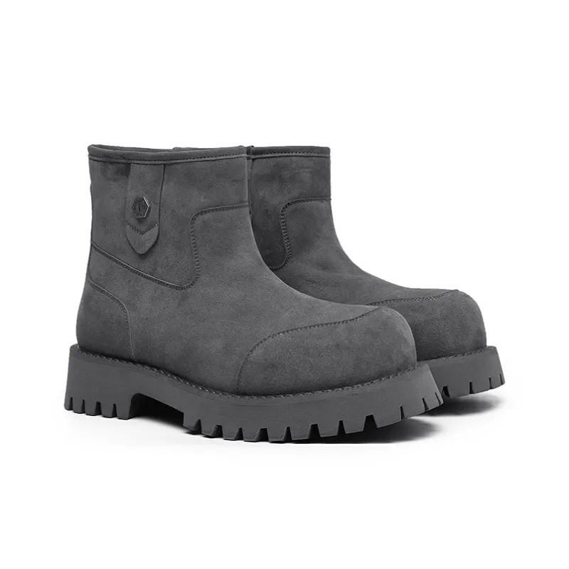 Angelmi Warm And Wear Resistant Short Snow Boots Unisex Gray-2