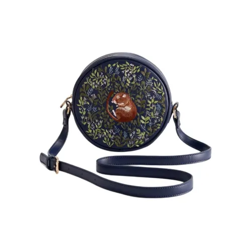 Fable PU Shoulder Bag Medium Size Women's Black & Green