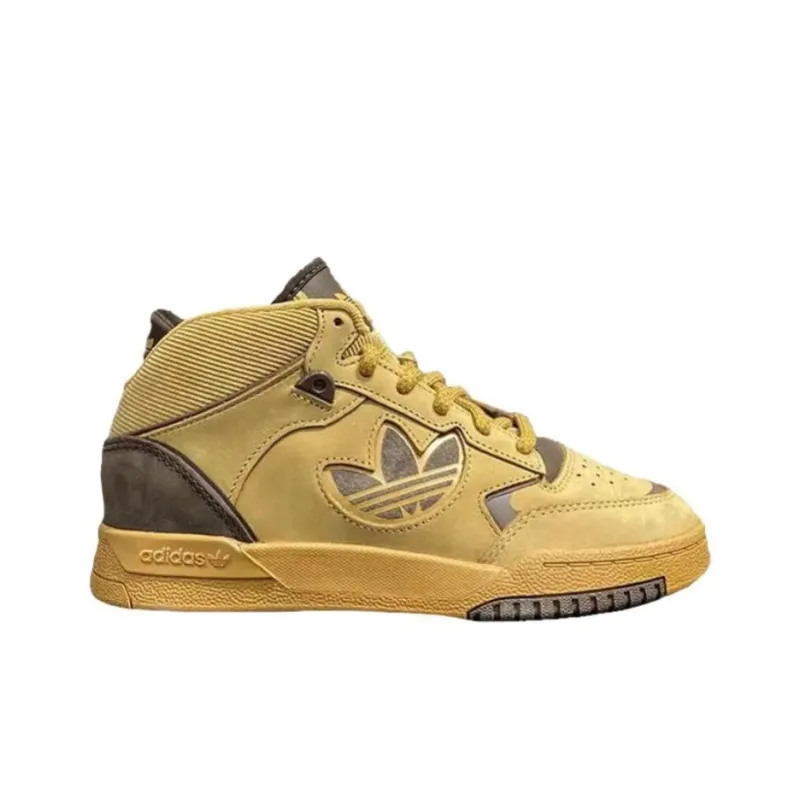 Adidas Originals DROP STEP XL 2.0 Anti Slip Wear Resistant Mid Top Skateboard Shoes Unisex Light Brown-1