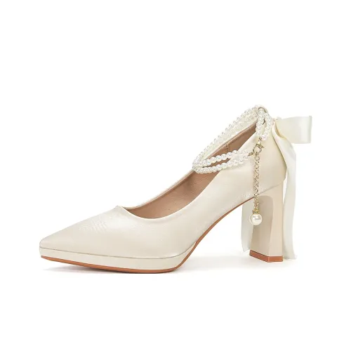 Zubumei Chunky Heel High Heels 8CM Women's