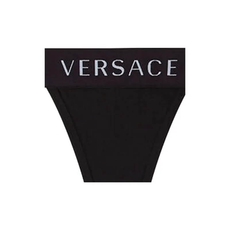 VERSACE Logo Waistband Thongs-2