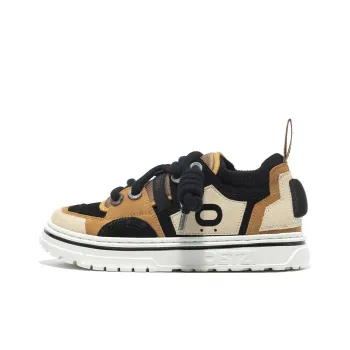 OETZI Ice Man Oz Slip Resistant Lightweight Height Increasing Low Top Skateboard Shoes Unisex Brown Black