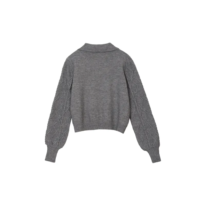 FAWENXIANGZI Sweater Women's Dark Heather Gray-1
