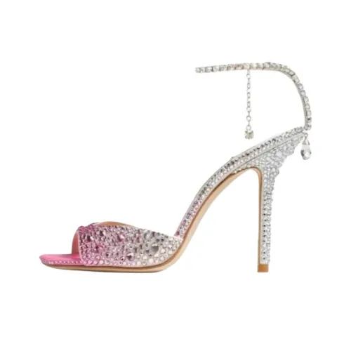 Swarovski x Jimmy Choo Saeda Strap Sandals 10cm Women's Pink