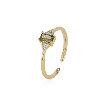 DTOTO S925 Silver Rings Unisex Green