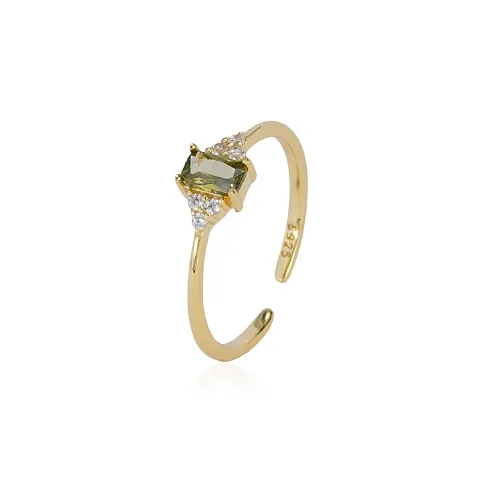 DTOTO S925 Silver Rings Unisex Green-0