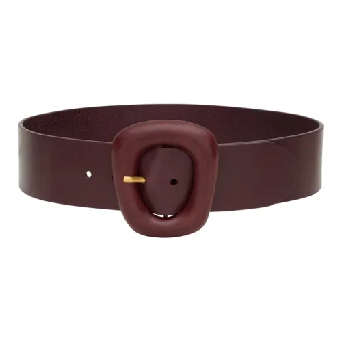 SAINT LAURENT Leather Leather Belts Unisex Red Width 5.5CM