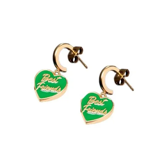 CHIARA FERRAGNI Stainless Steel, Clear Coating Earrings Women's Green-0