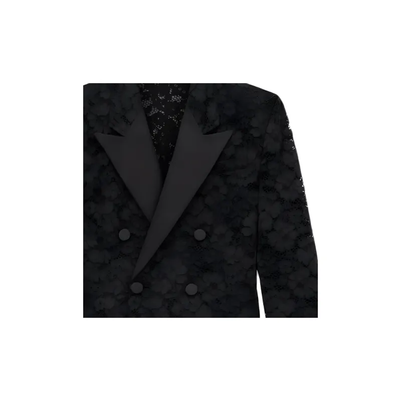 SAINT LAURENT Double Breasted Tuxedo Jacket-4