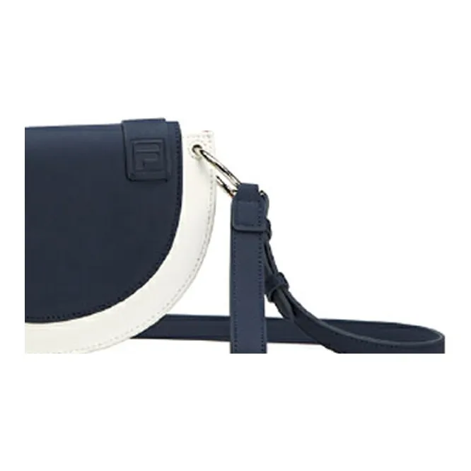 FILA Polyurethane Saddle Bag Crescent Bag Shoulder Bag Crossbody Bag Regular Women's White & Blue-4