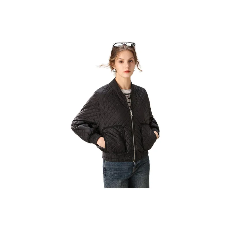FENHONGMALI Puffer Jacket Women's Black-1