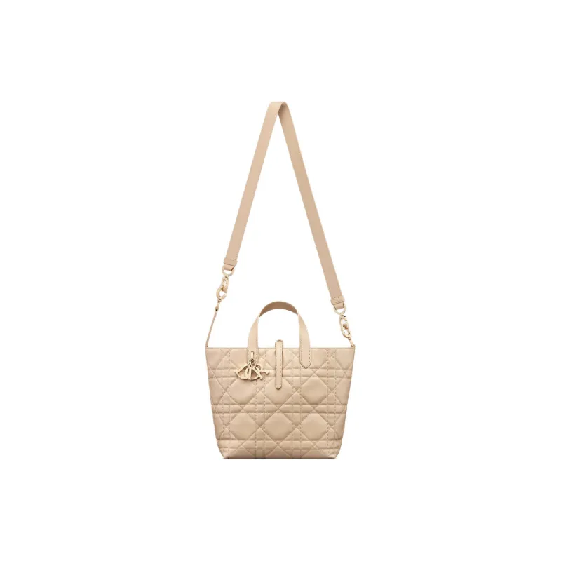 DIOR Toujours Cow Leather Indigenous Bag, Basket Bag, Shoulder Bag, Crossbody Bag, Handbag Medium Size Women's Beige-4