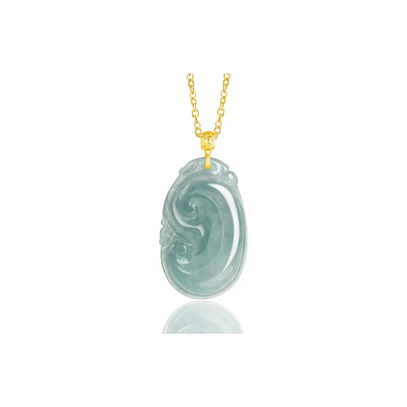 Long Fu Glutinous Jade Jadeite Necklaces Women's-0