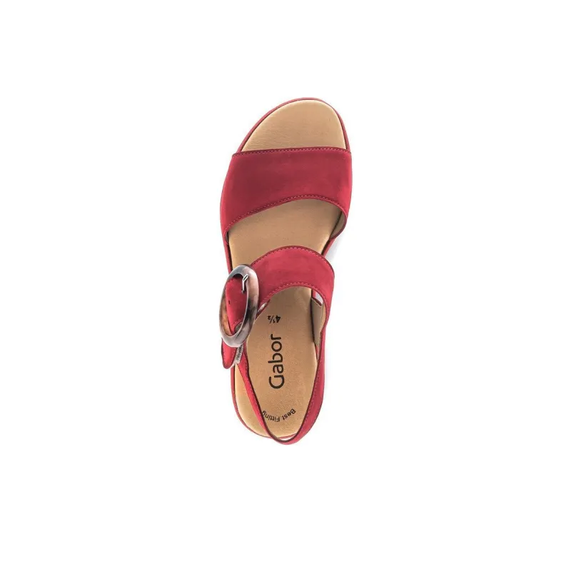 Gabor Fashion Strap Sandals 4.5cm Women's Red-3