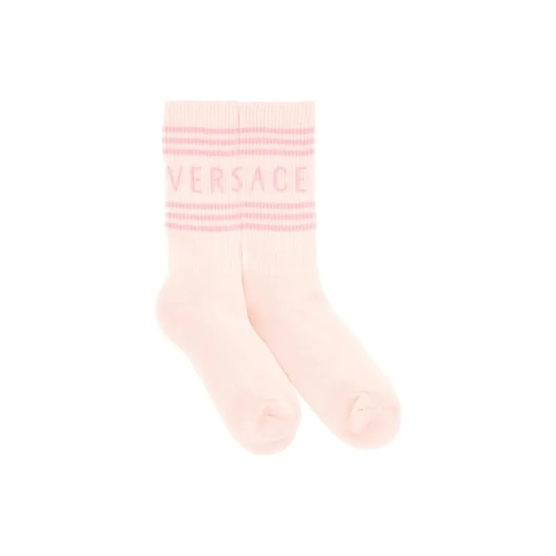 VERSACE Mid-Calf Socks Women's 1 Pack Pink-1