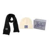 White Beanie+Black Scarf+Box F