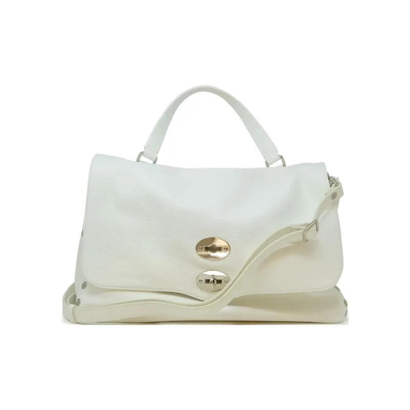 Zanellato Leather One Shoulder Handbags Medium Size Women's Latte White-1