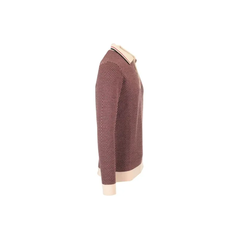 Valentino All Over Patterned Long Sleeved Knitted Polo Shirt-2