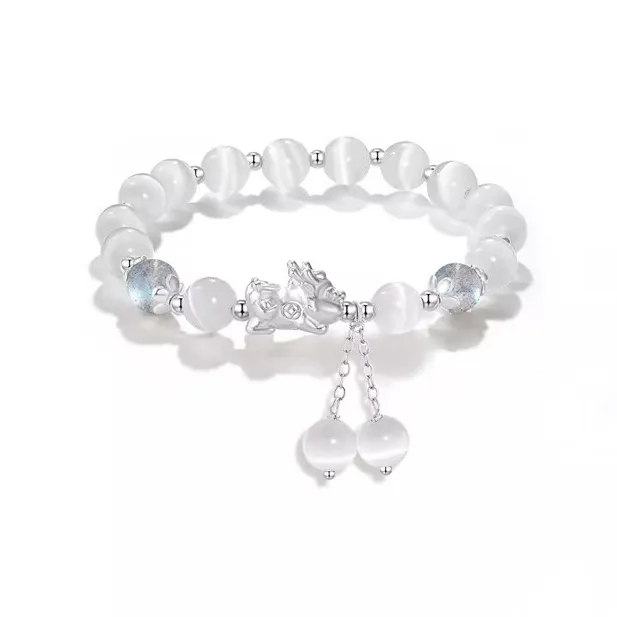 Bubble Scallops Glass Cat Eye Bracelets Unisex-2