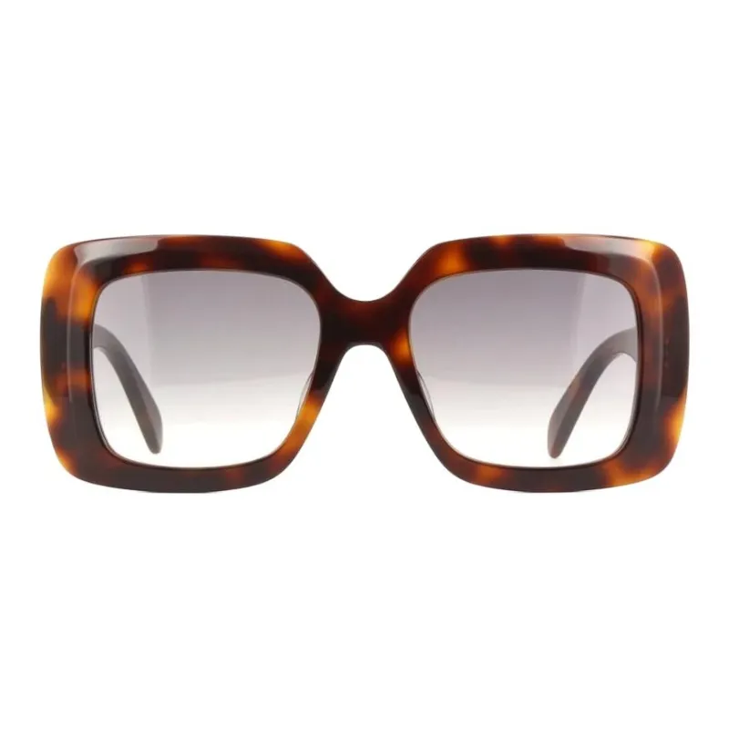 CELINE Acetate Square Sunglasses Women's Tortoiseshell-1
