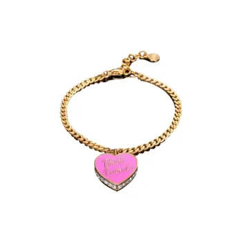 CHIARA FERRAGNI Gold Plated, Steel Enamel, Zircon Bracelets Unisex Pink