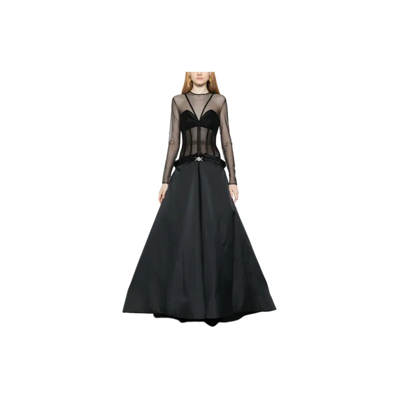 VERSACE Long-Sleeved Dresses Women's Black-1
