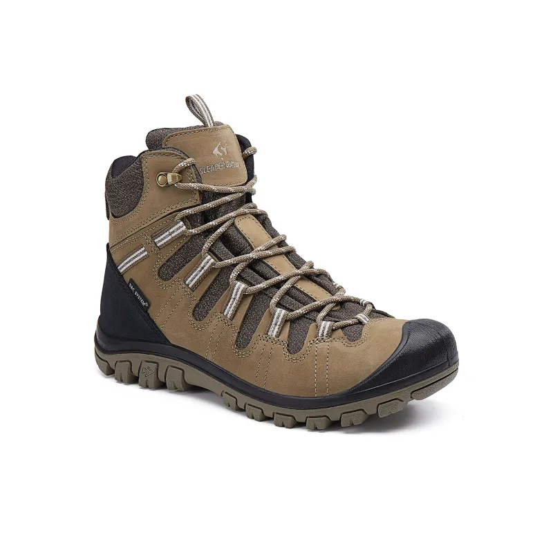 Slider Dream Series Cushioning, Slip Resistant, Impact Resistant High Top Hiking Shoes Women's Brown Black-1