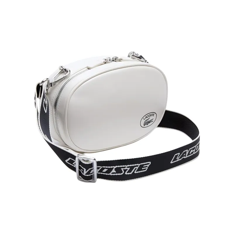 LACOSTE Cow Leather Shoulder Bag Crossbody Bag Medium Size Women's White-2