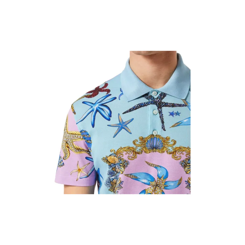 VERSACE Polo Shirts Men Blue-4