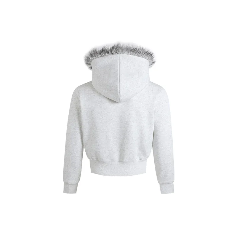 POPWAVE Sweatshirts Unisex Oat Fur Collar Coat-1