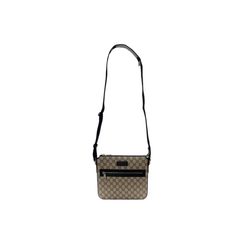 GUCCI GG Supreme Canvas Canvas Bag Crossbody Bag Shoulder Bag Unisex Beige-1