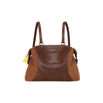 TOUTOU Maltese Collaboration Synthetic Leather Backpack Regular Women's Chocolate Brown