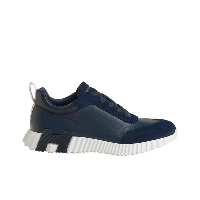 HERMES Bouncing Low Top Casual Shoes Men's Sea Blue-1
