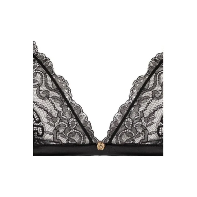 VERSACE Medusa Head Plaque Lace Bra-3