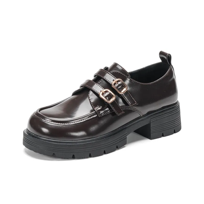 EXULL Q Loafers 5cm Women's Dark Brown-1